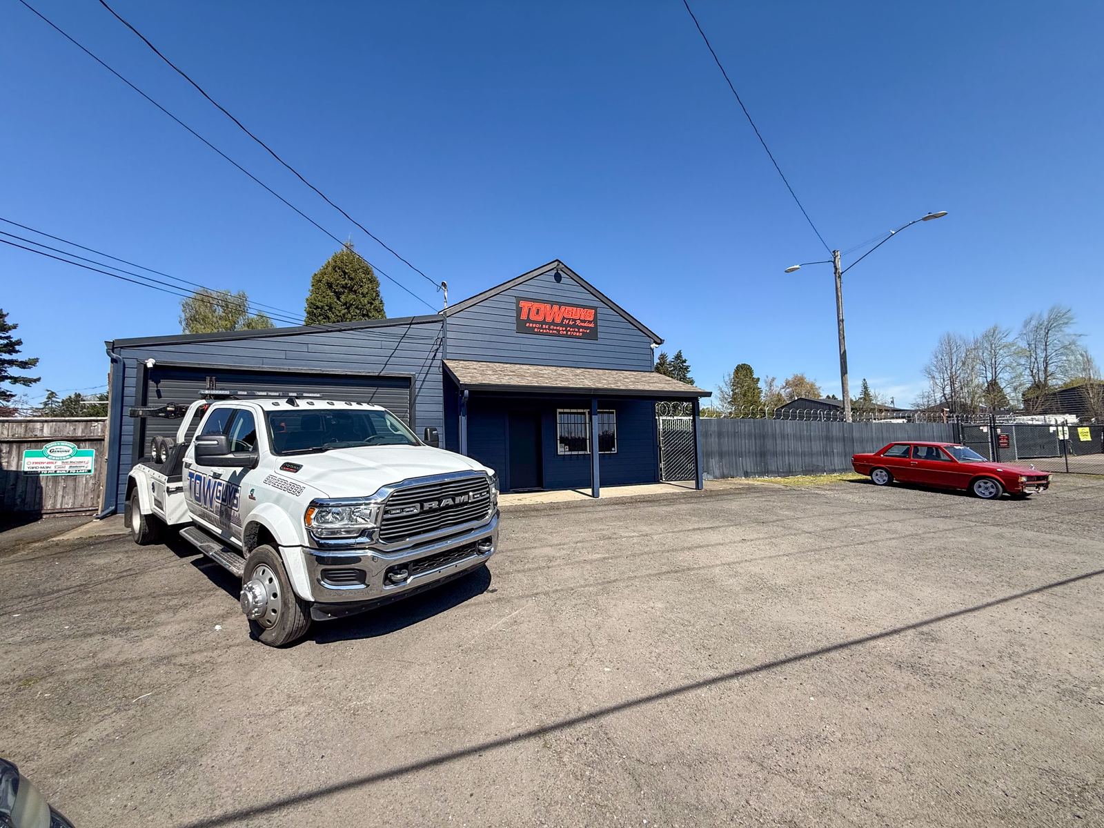Tow Guys office and impound lot in Gresham, Oregon